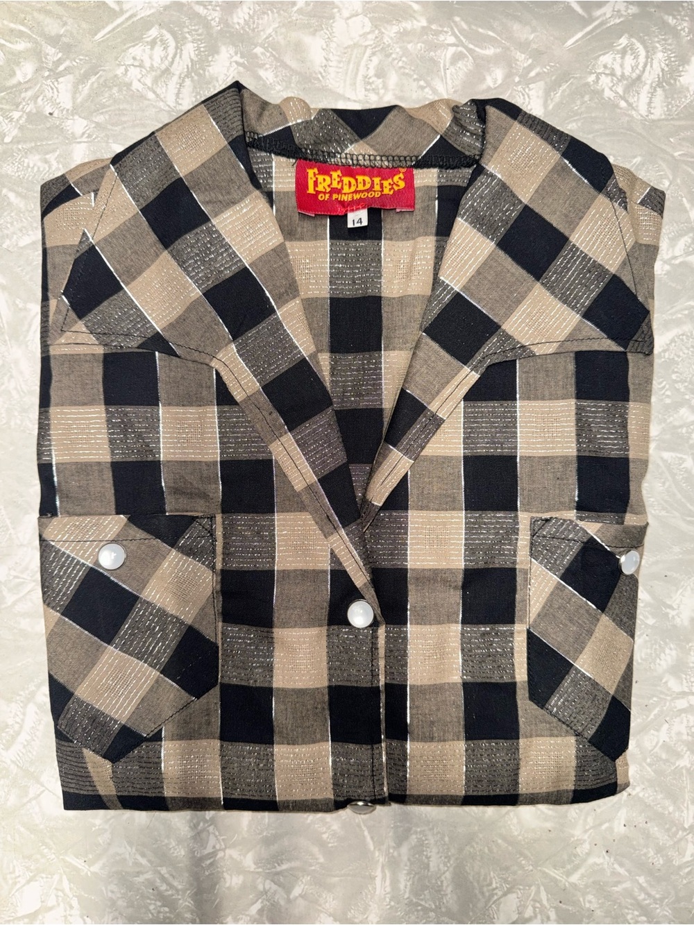 Beige Check Western Blouse - Picture 6 of 6